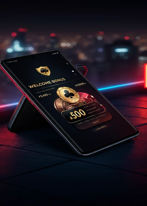 Banner accattivante di Mafia Casino che illustra il generoso bonus di benvenuto: 100% fino a €500 e 200 giri gratuiti per nuovi iscritti.